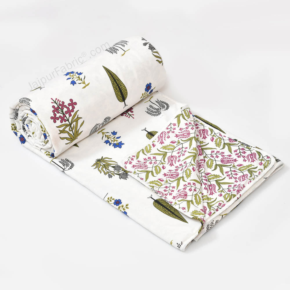 Green Calm Pure Cotton Single Bed Dohar